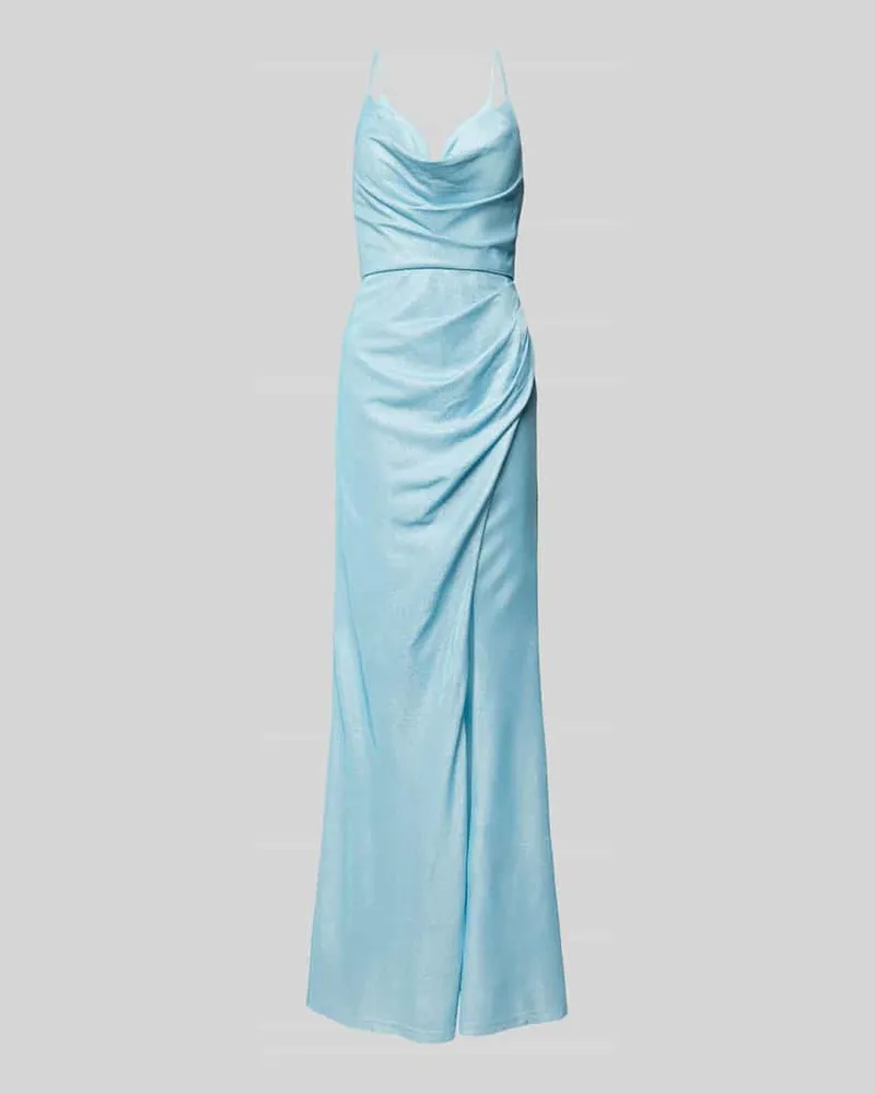 LUXUAR Abendkleid mit Effektgarn Bleu