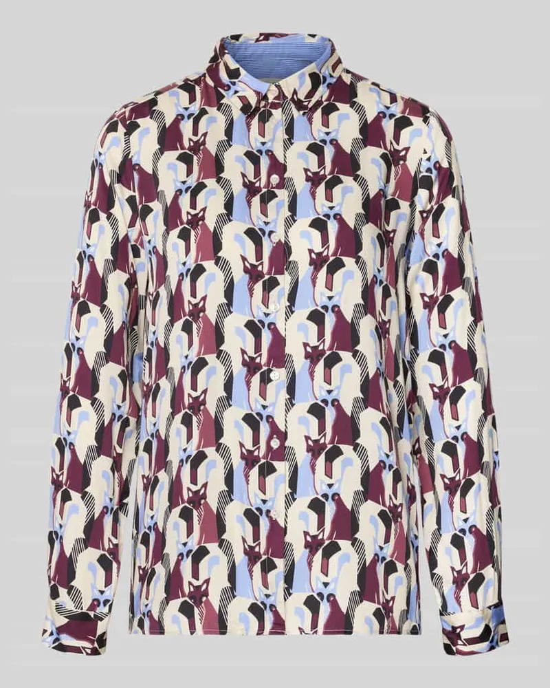 Milano Italy Hemdbluse mit Knopfleiste Bordeaux