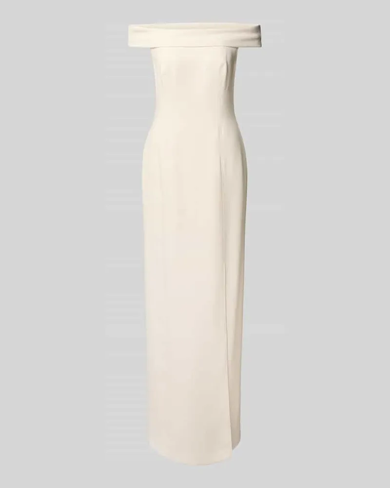 Ralph Lauren Abendkleid mit Carmen-Ausschnitt Ecru