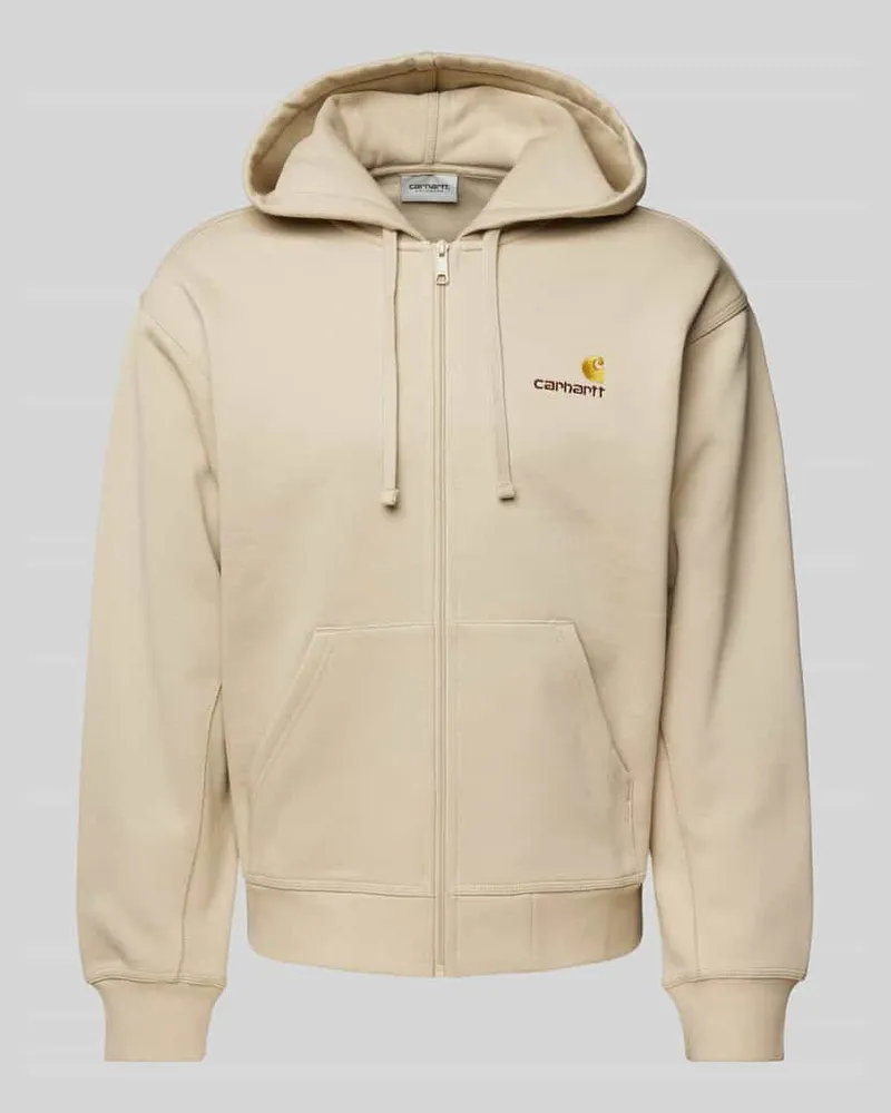 Carhartt WIP Sweatjacke mit Label-Stitching Beige