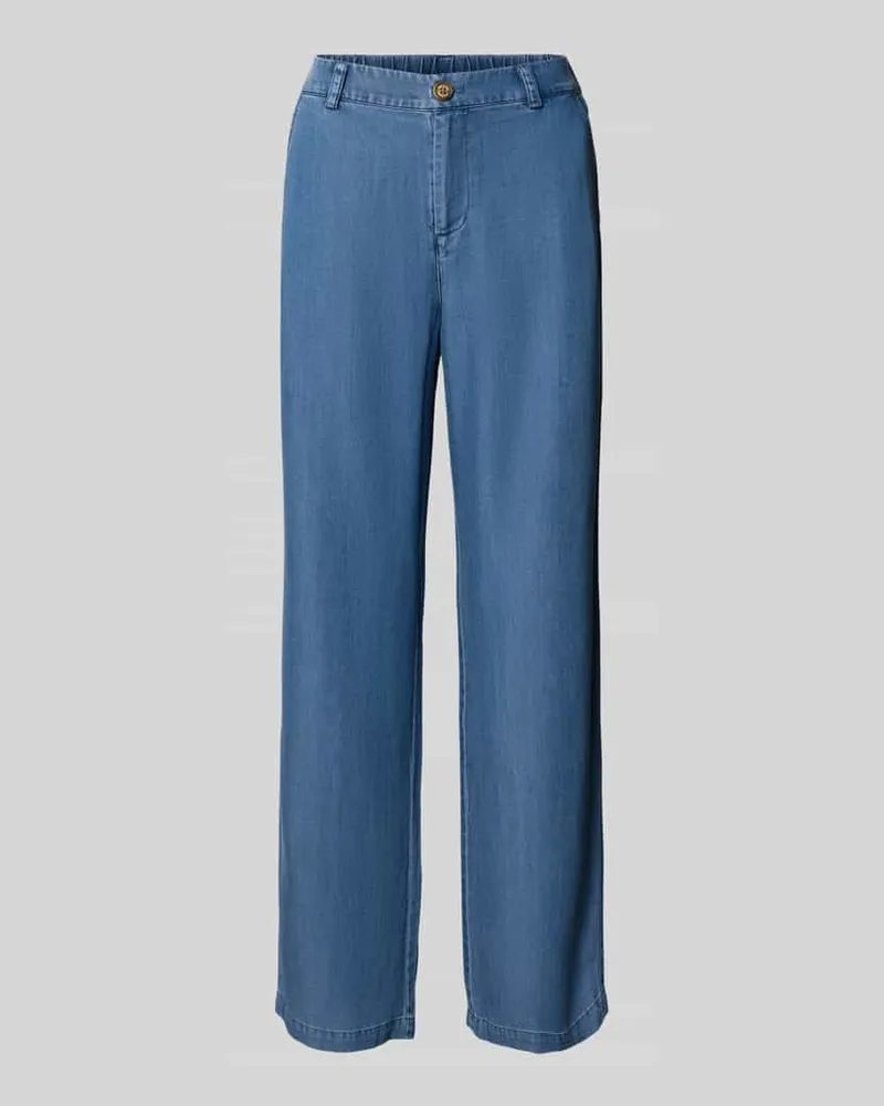 Mos Mosh Straight Fit Hose aus Lyocell-Mix mit Viskose-Anteil Blau