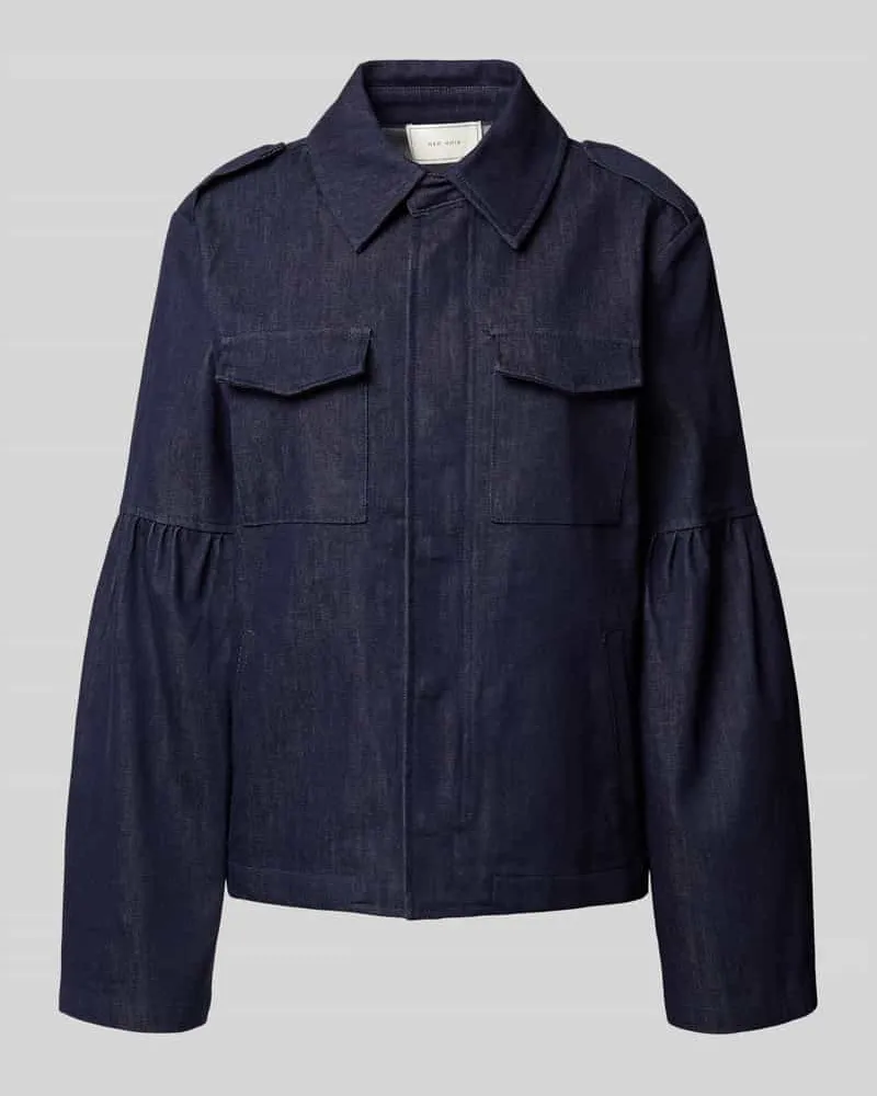 Neo Noir Jacke mit Brusttaschen Modell 'Jaynor Denim Dunkelblau