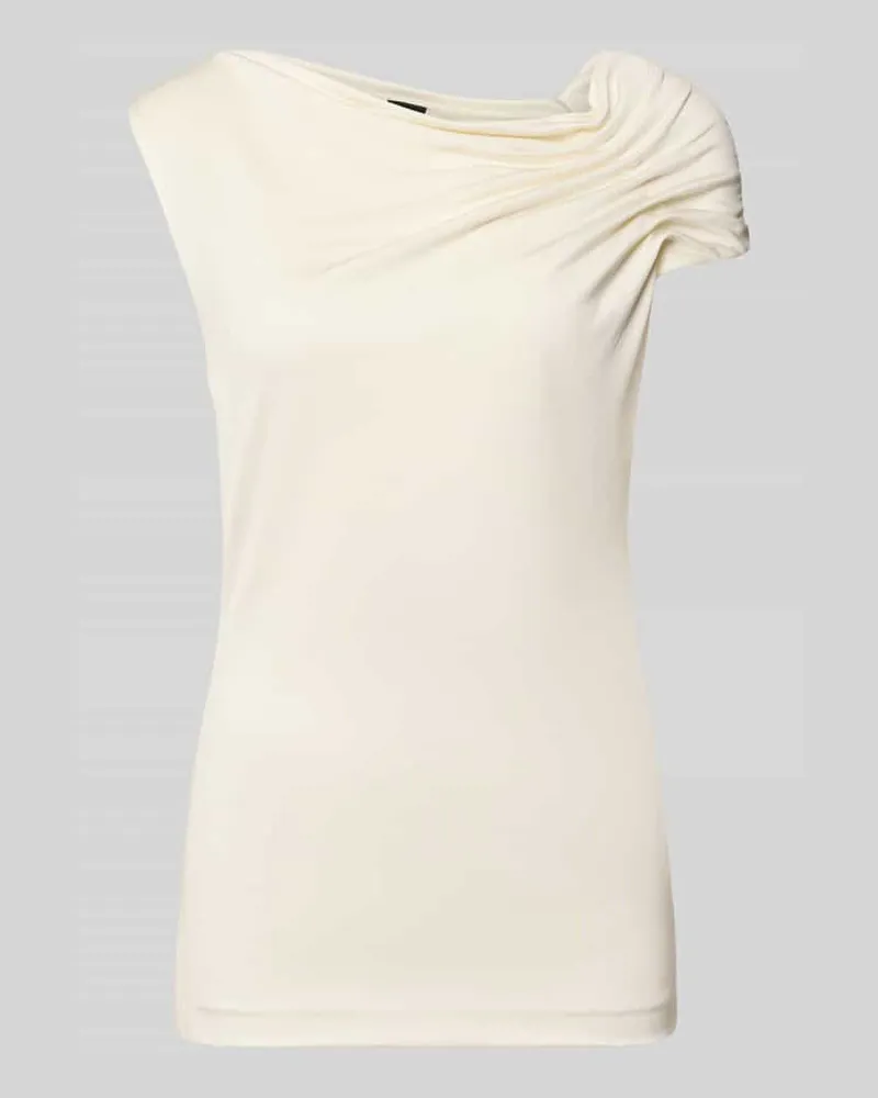 HUGO BOSS Relaxed Fit Top aus Viskose-Mix Modell 'JOIA Offwhite