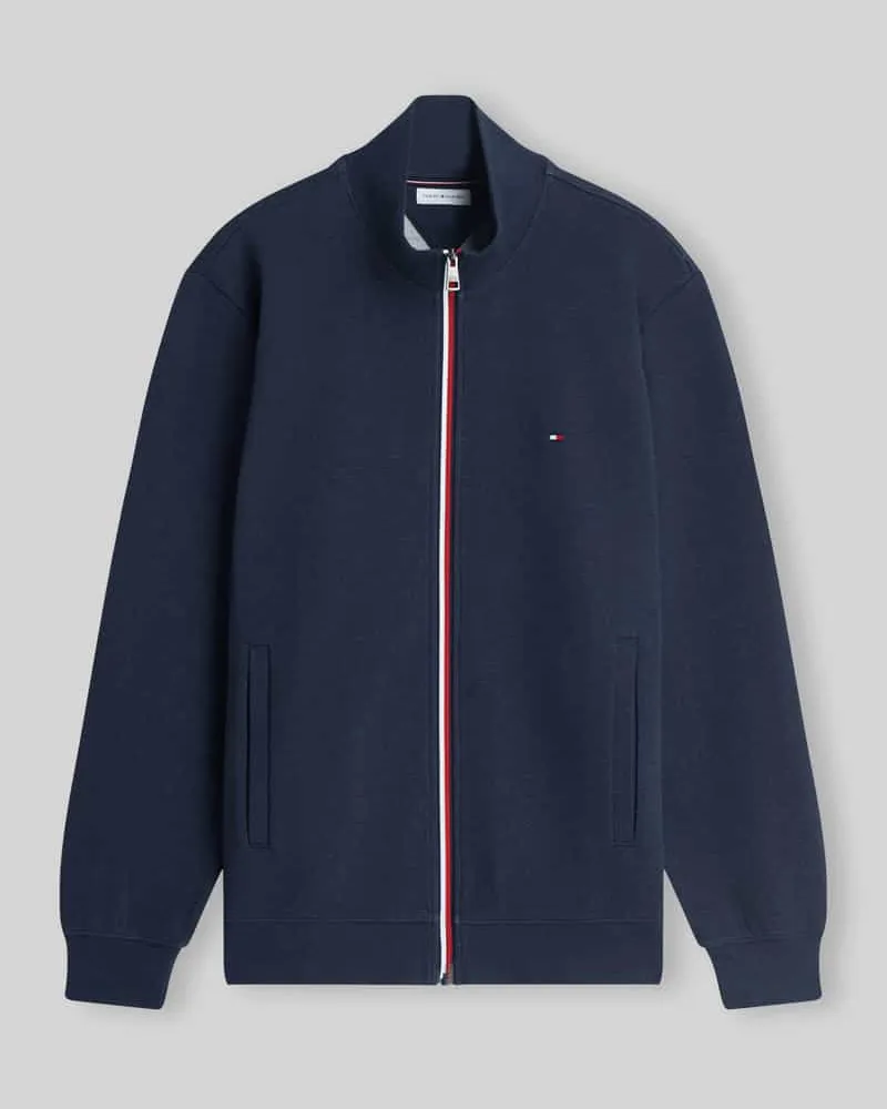 Tommy Hilfiger Regular Fit Sweatjacke aus reiner Baumwolle Marine