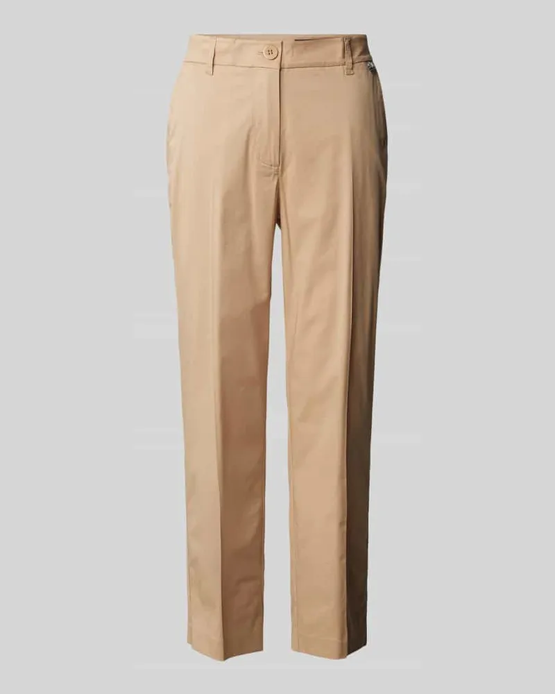 Marc Cain Regular Fit Stoffhose mit Bügelfalten Taupe