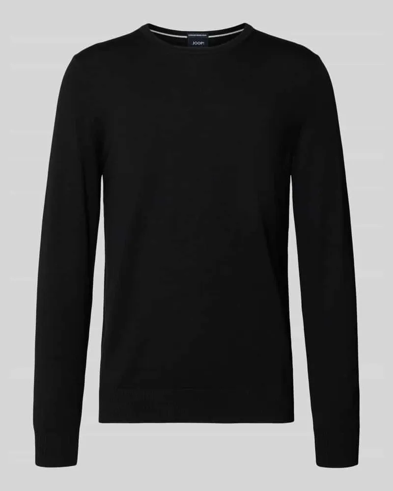 JOOP! Strickpullover mit gerippten Abschlüssen Modell 'Denny Black