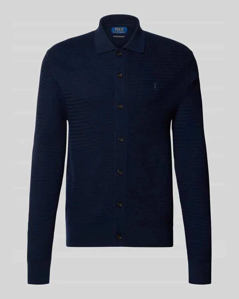 Ralph Lauren Regular Fit Strickjacke aus reiner Wolle Marine