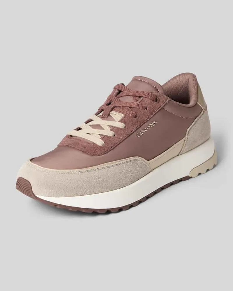 Calvin Klein Low Top Sneaker aus echtem Leder Taupe