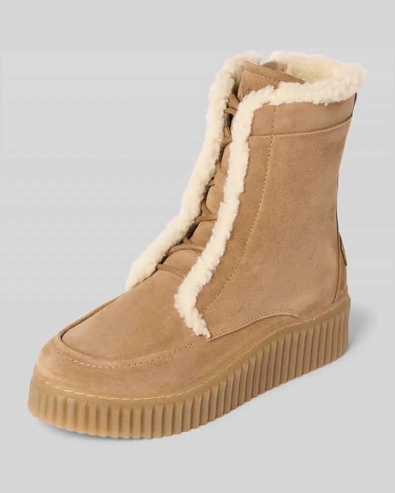 Marc O'Polo Stiefeletten aus reinem Rindsvelours Sand