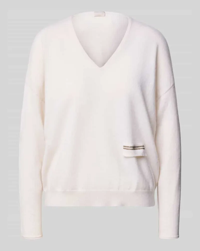 hemisphere Strickpullover aus Kaschmir mit V-Ausschnitt Offwhite