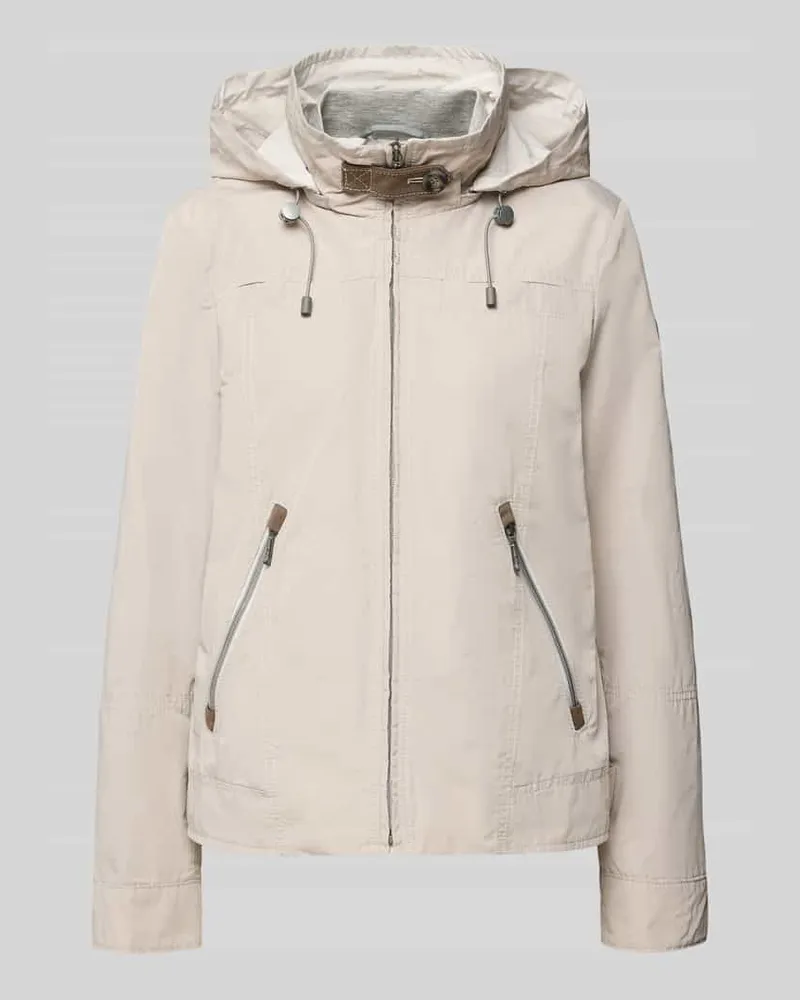 Gil Bret Jacke mit Kapuze und Reißverschlusstaschen Beige