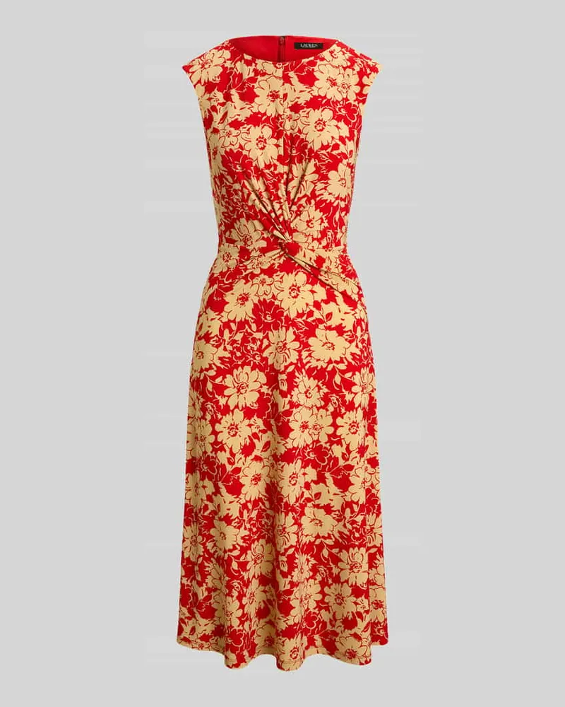 Ralph Lauren Tailliertes Freizeitkleid mit floral Muster Rostrot