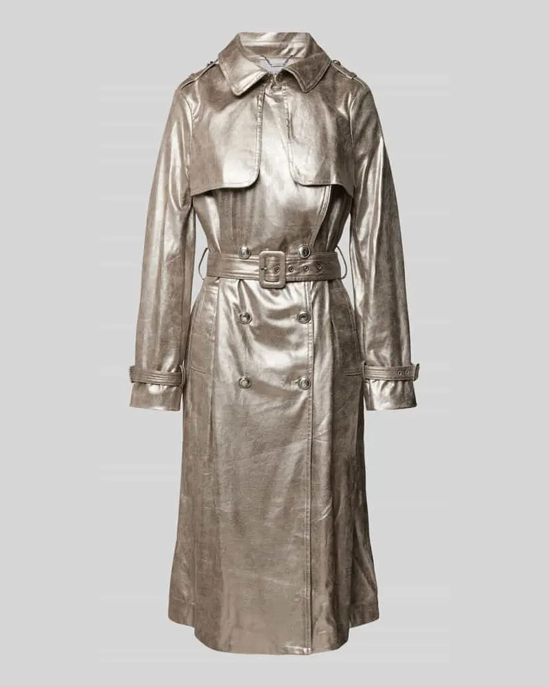 Guess Trenchcoat mit Taillengürtel Modell 'ADELE Silber