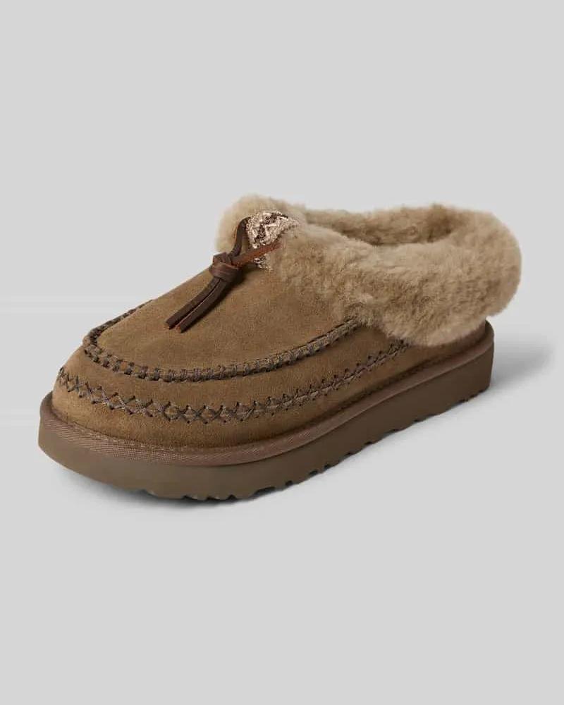 UGG Slides mit Kunstfellfutter Modell 'TASMAN ALPINE Hellbraun