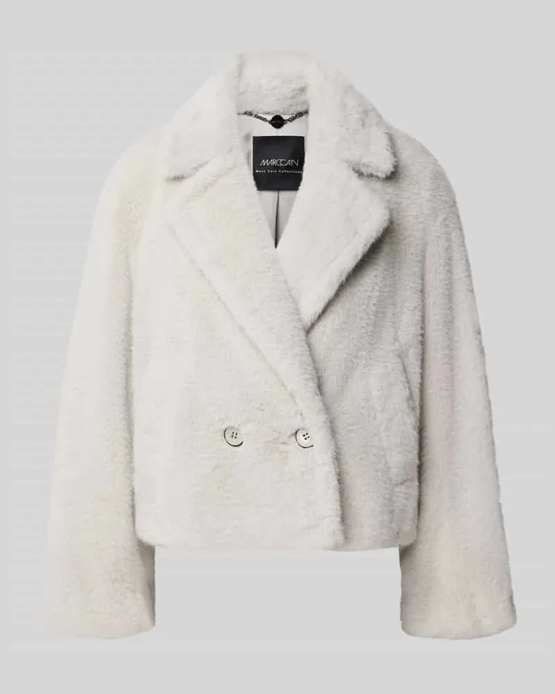 Marc Cain Teddyjacke mit doppelreihiger Knopfleiste Mittelgrau