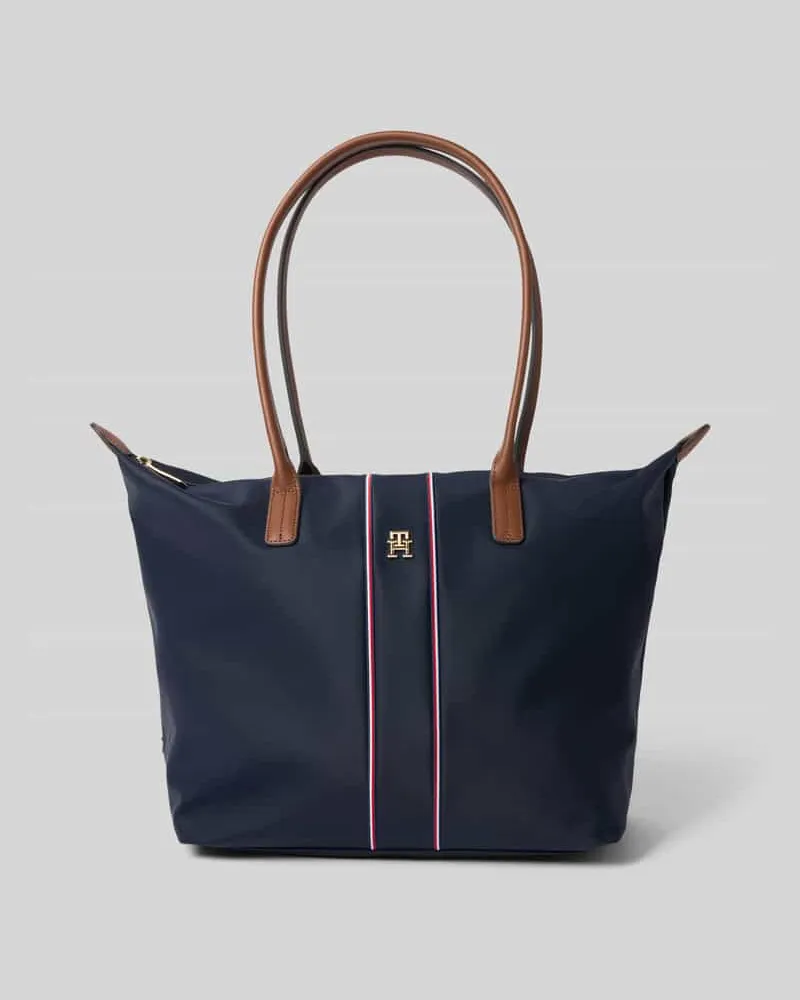 Tommy Hilfiger Henkeltasche mit gestickten Kontraststreifen Dunkelblau