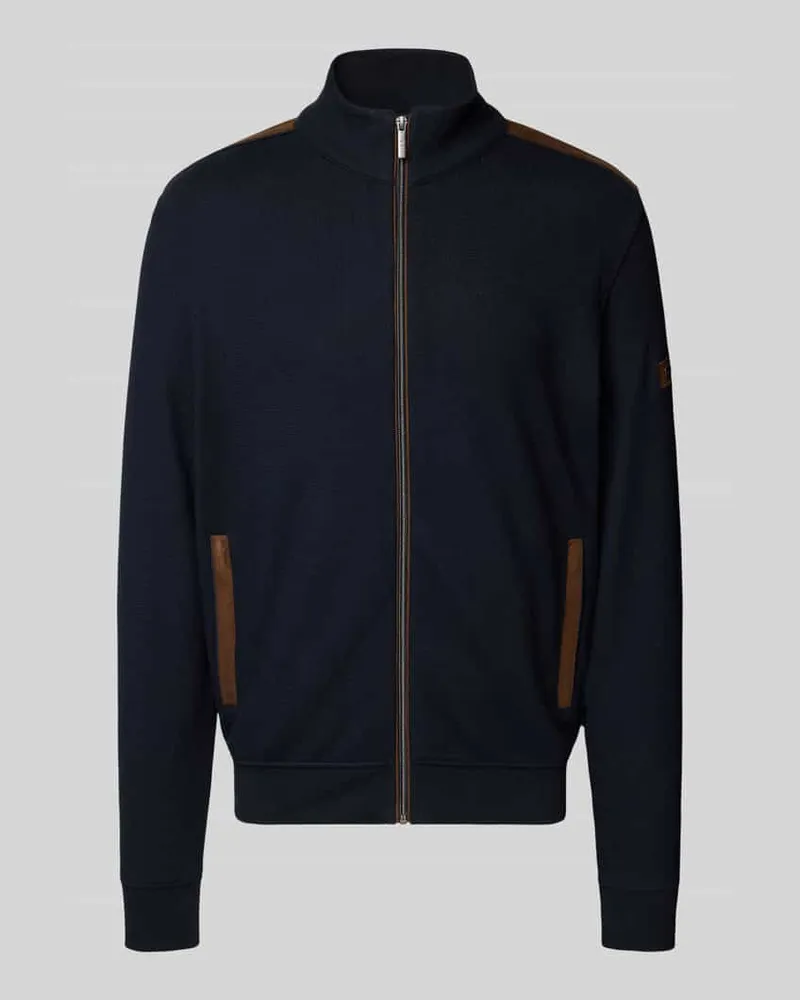Bugatti Sweatjacke mit Stehkragen Modell 'Selanik Marine