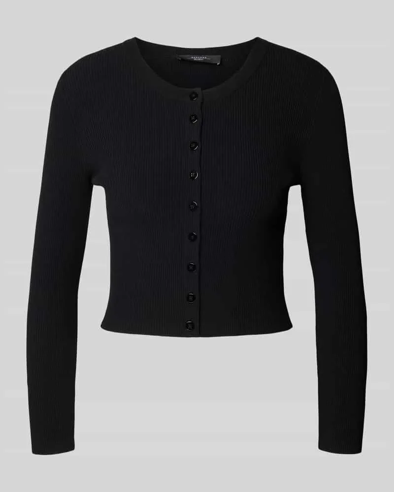Max Mara Cropped Strickjacke mit Knopfleiste Modell 'MAGIARO Black