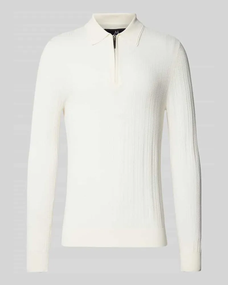Matinique Slim Fit Poloshirt mit Reißverschluss Modell 'Clint Offwhite