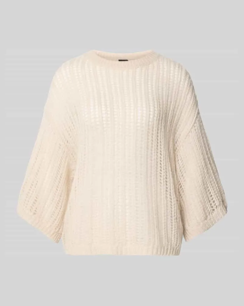 HUGO BOSS Loose Fit Pullover aus Woll-Mix Stein