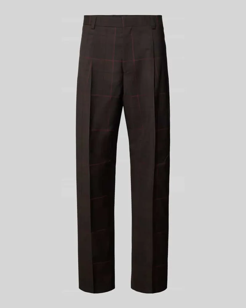 HUGO BOSS Slim Fit Anzughose aus reiner Schurwolle Modell 'Gatur Dunkelbraun