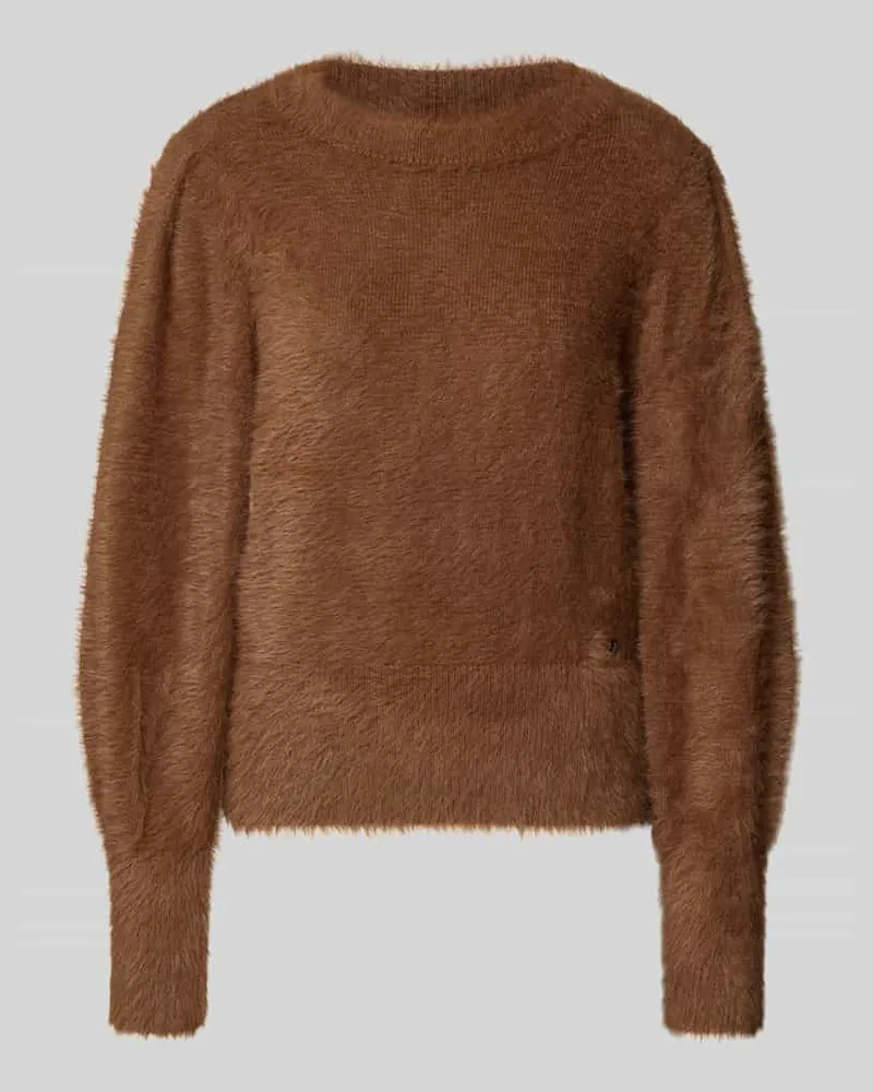 monari Strickpullover aus Kunstfell Cognac