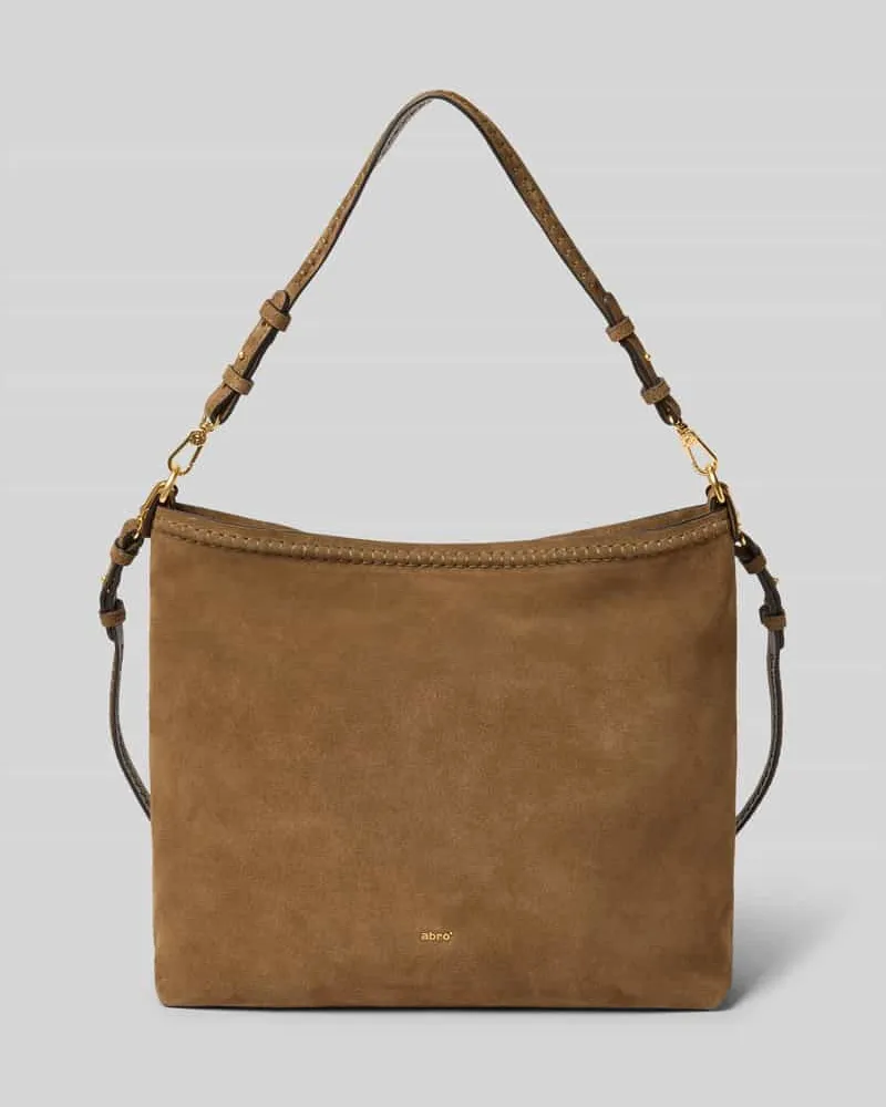Abro Crossbody Bag aus echtem Leder mit Logo-Detail Khaki