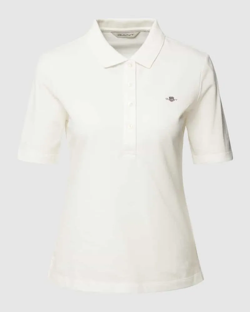Gant Poloshirt aus Baumwolle mit Label-Detail Ecru