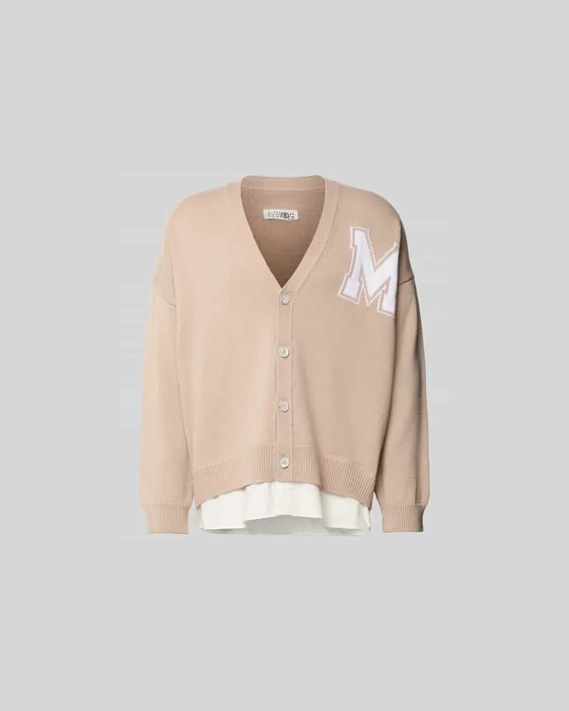 Maison Margiela Oversized Cardigan aus Schurwoll-Mix Sand