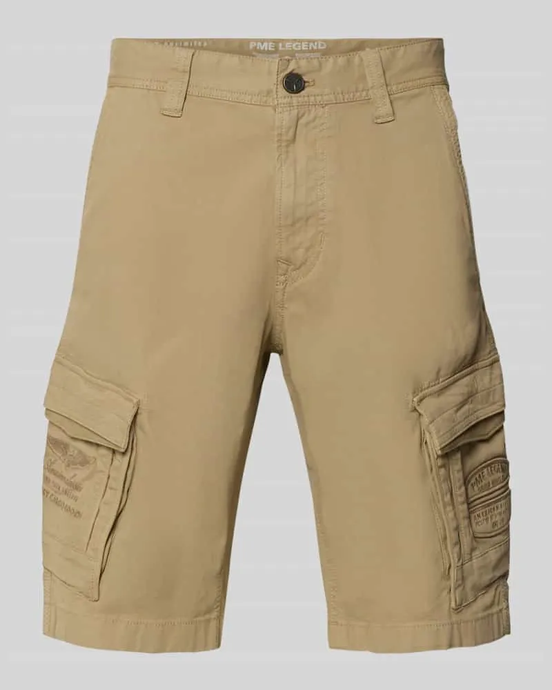 PME Legend Bermudas mit Pattentaschen und Label-Stitchings Beige