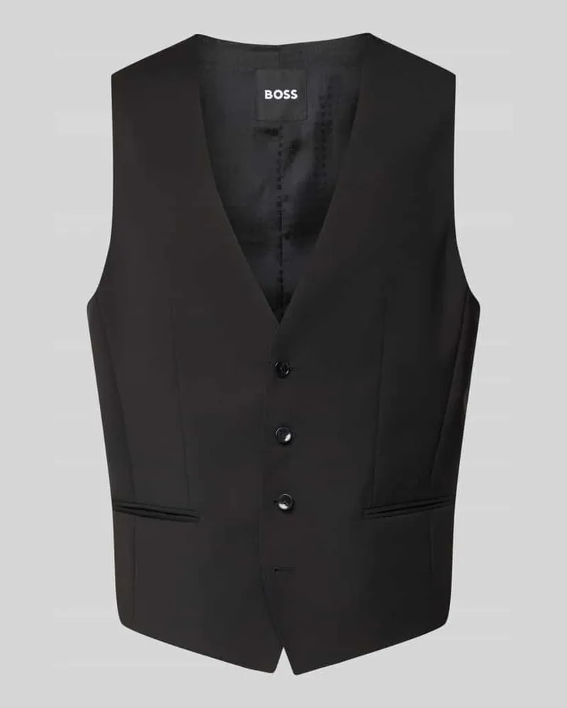 HUGO BOSS Weste mit Knopfleiste Black