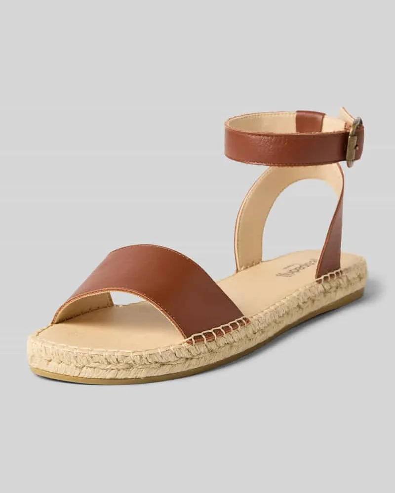 Espadrij Sandalette aus Leder Modell 'NIMES Cognac