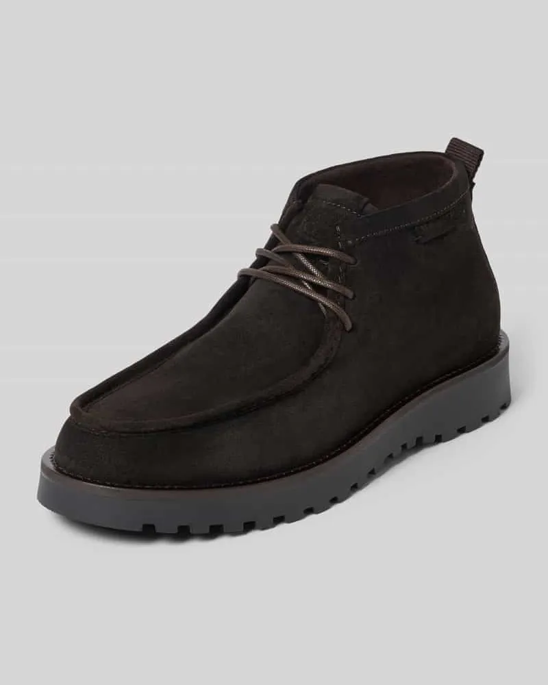 Marc O'Polo Boots aus Rindsvelours mit Profilsohle Dunkelbraun