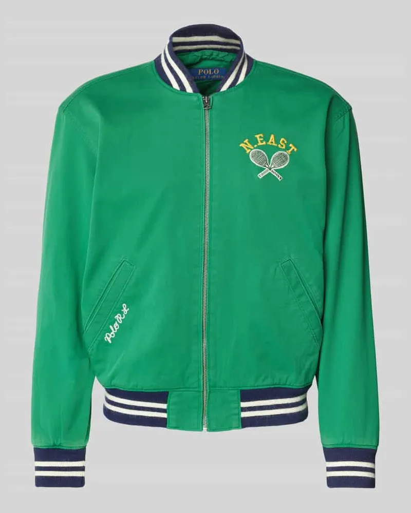 Ralph Lauren Bomberjacke in Jeans-Optik Modell 'VARSITY Gruen