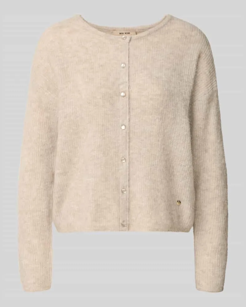 Mos Mosh Regular Fit Strickjacke aus Woll-Alpaka-Mix Modell 'Almine Taupe