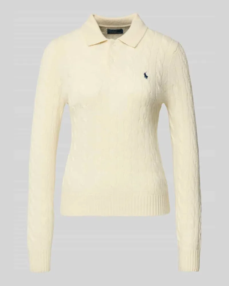 Ralph Lauren Slim Fit Longsleeve aus Woll-Mix mit Kaschmir-Anteil Sand