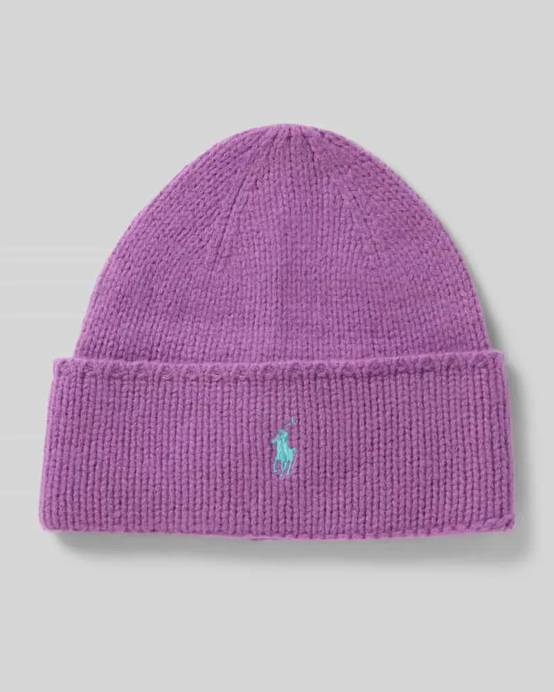 Ralph Lauren Wollmütze mit Logo-Stitching Violett