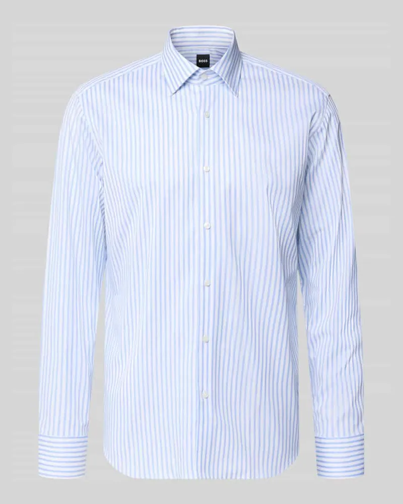 HUGO BOSS Regular Fit Businesshemd aus Baumwoll-Mix Modell 'H-Joe-kent Bleu