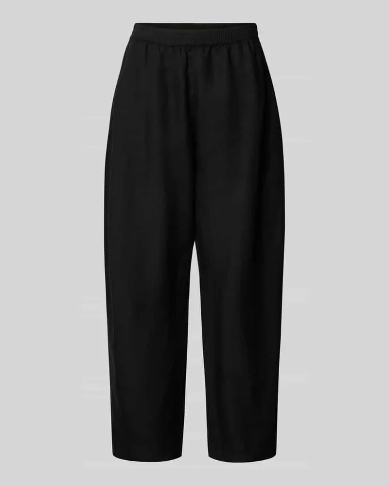 HUGO BOSS Regular Fit Barrel Leg Hose aus Leinen-Mix Modell 'TALINEN Black