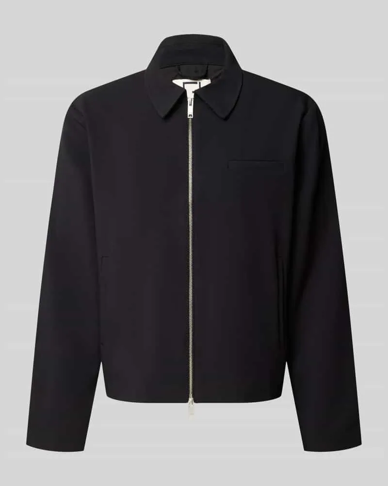 Casual Friday Regular Fit Hemdjacke mit Zweiwege-Reißverschluss Modell 'ASK Black
