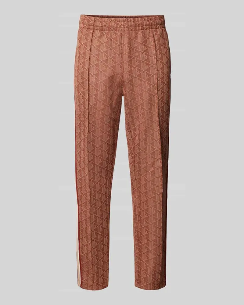 Lacoste Straight Leg Sweatpants mit Galonstreifen Rostrot
