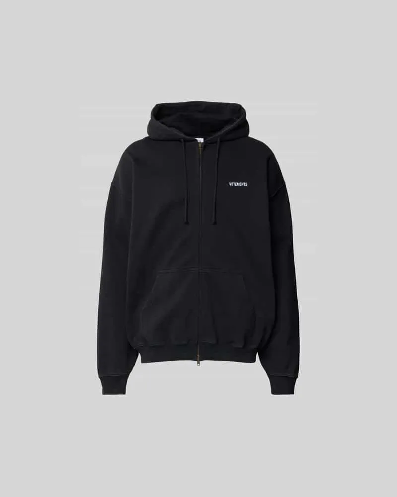VETEMENTS Oversized Sweatjacke aus Baumwolle Black