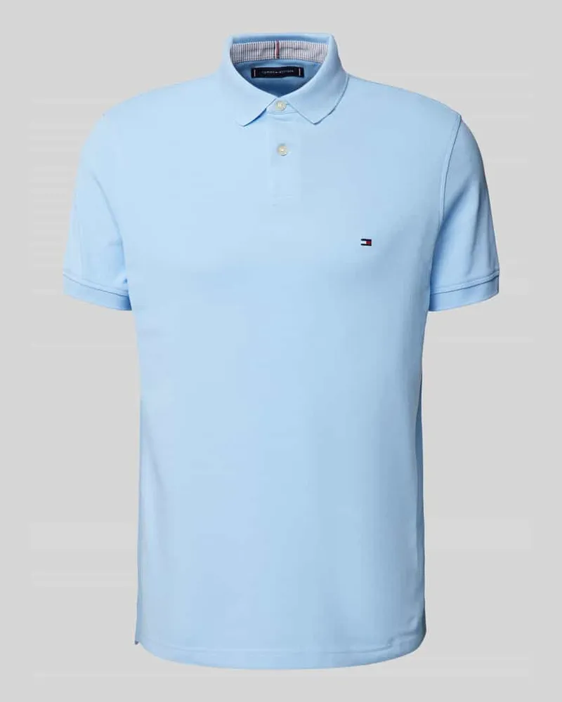 Tommy Hilfiger Regular Fit Poloshirt mit Logo-Stitching Hellblau