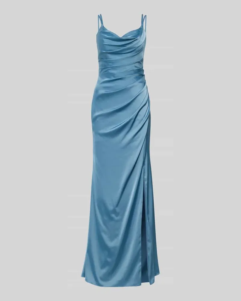 LUXUAR Regular Fit Abendkleid mit Zierschleife Rauchblau