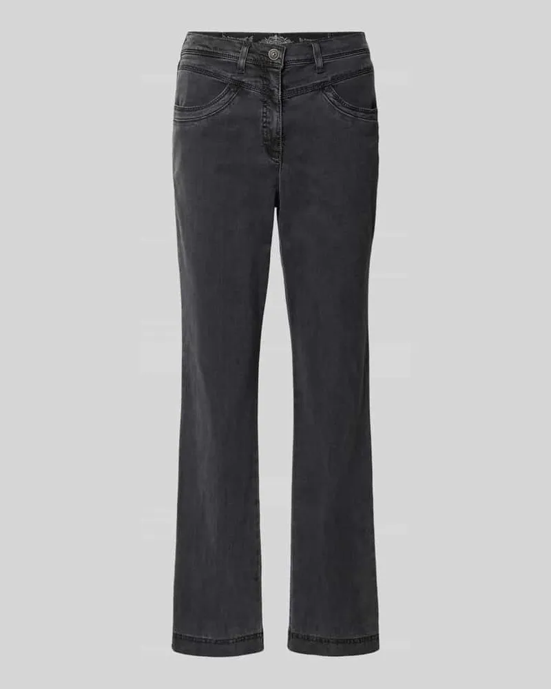 Brax Bootcut Jeans mit Eingrifftaschen Modell 'Laura Anthrazit