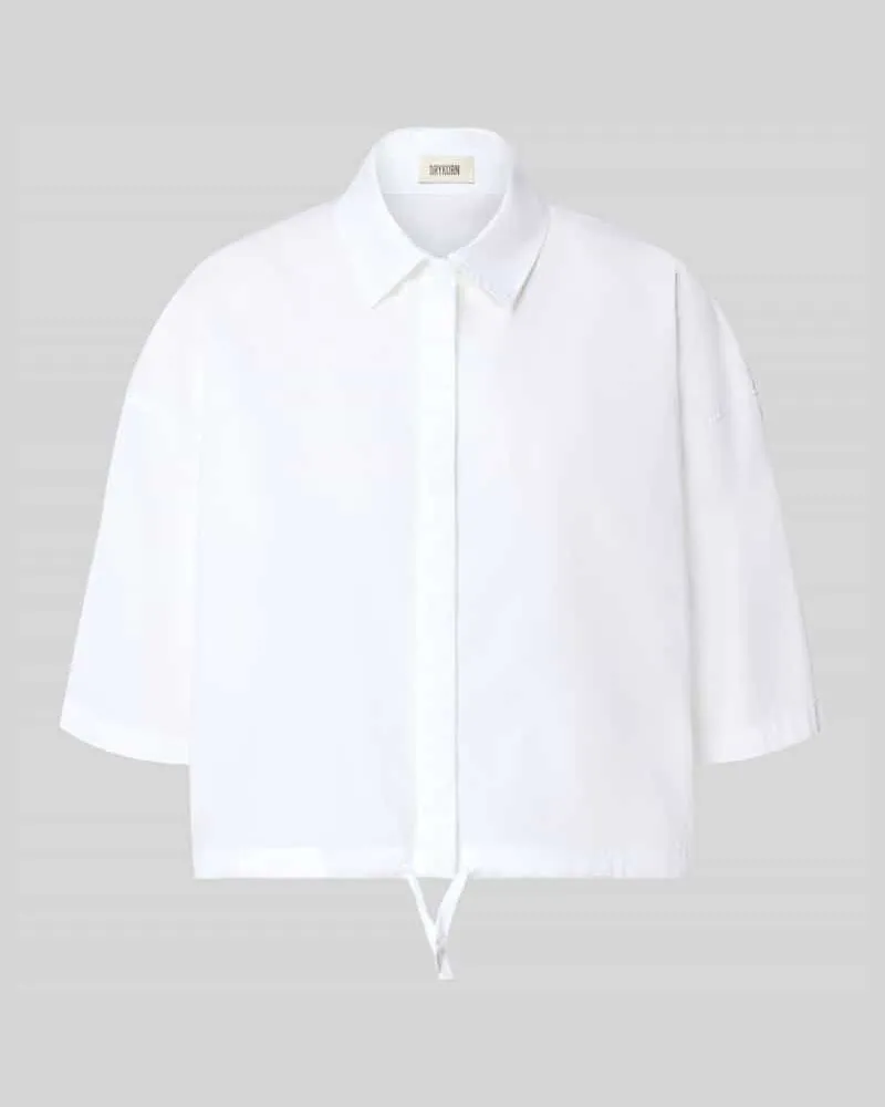Drykorn Boxy Fit Bluse aus elastischem Baumwoll-Mix Modell 'LAINAY Weiss