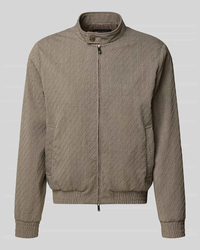 Emporio Armani Jacke aus Schurwoll-Mix mit Zweiwege-Reißverschluss Taupe