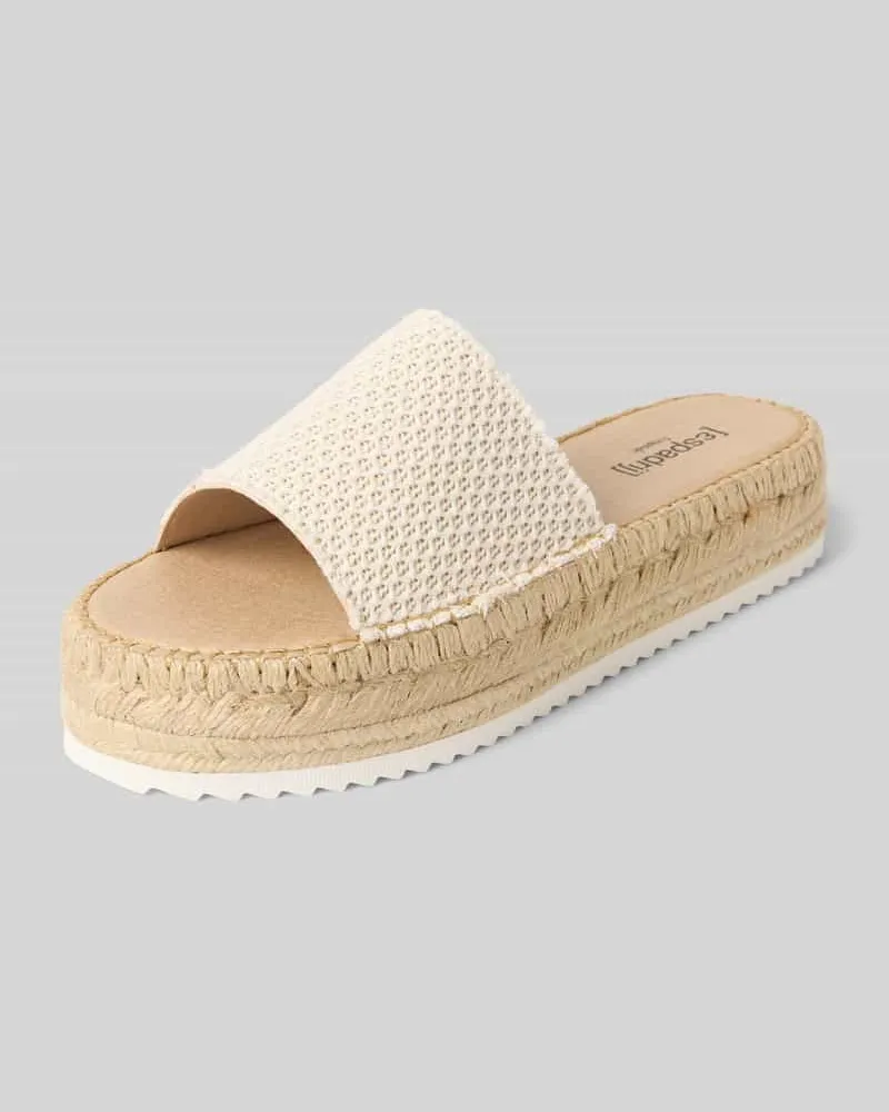 Espadrij Slides mit Plateausohle Modell 'PLAGE VALERIE Offwhite