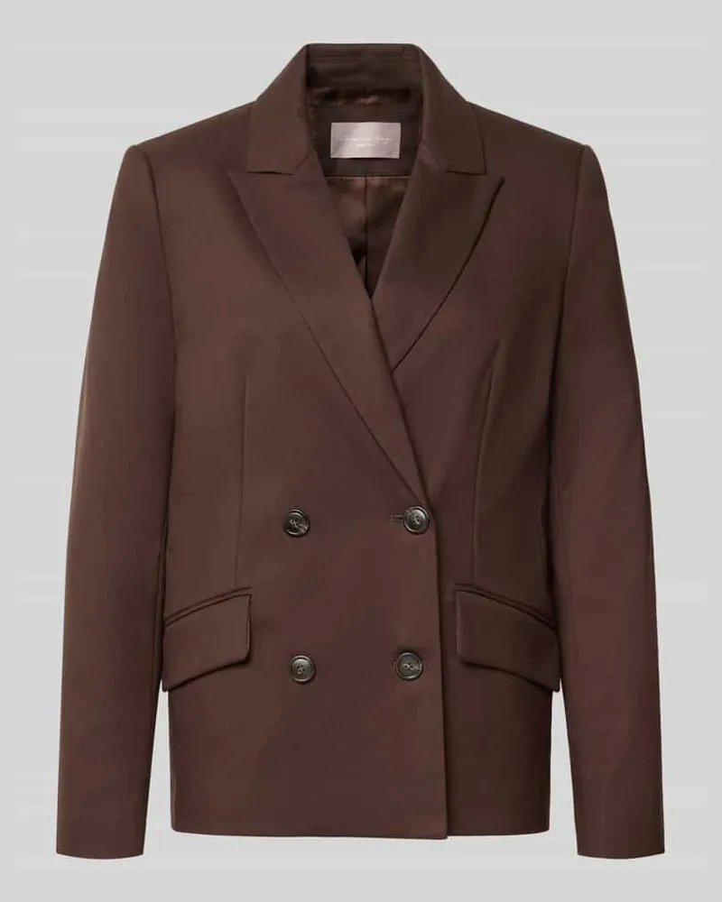 Christian Berg Oversized Blazer mit Viskose-Anteil Dunkelbraun