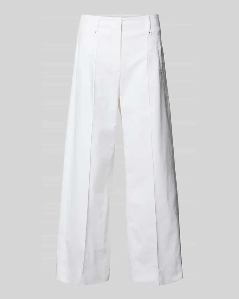 Luisa Cerano Wide Leg Hose mit Längsnähten Weiss